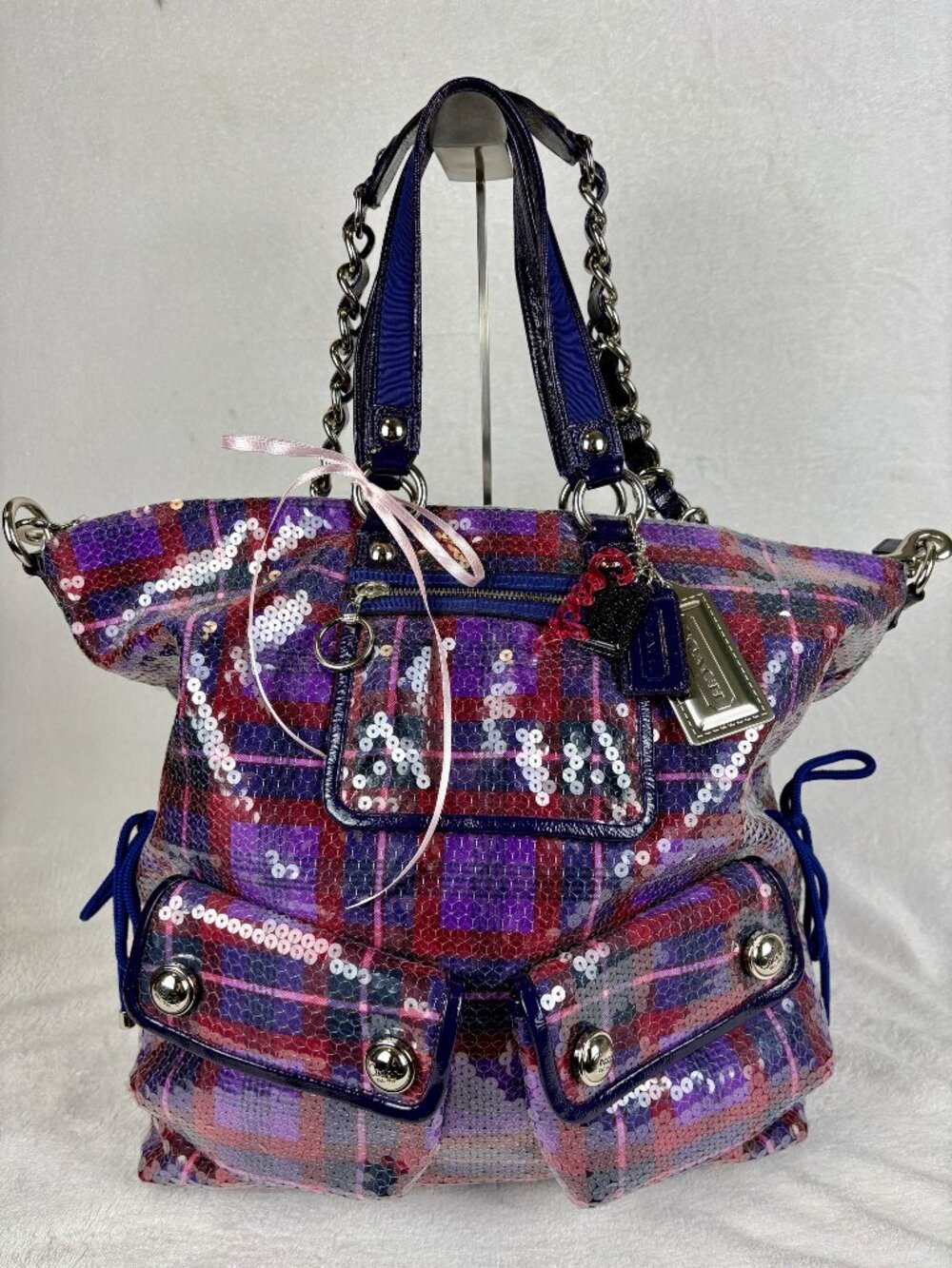 Coach Rare Limited Edition Poppy Tartan Sequin Tote
